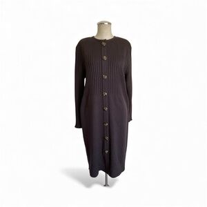 Vinatge Ami Knits Long Sleeve Button-Down Dress